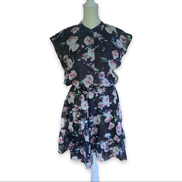 REBECCA Minkoff Ollie Black Floral Mini Dress | Size Small - Picture 4 of 16